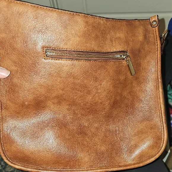 Chic Brown Crossbody Bag with Paisley Strap - Picture 6 of 7